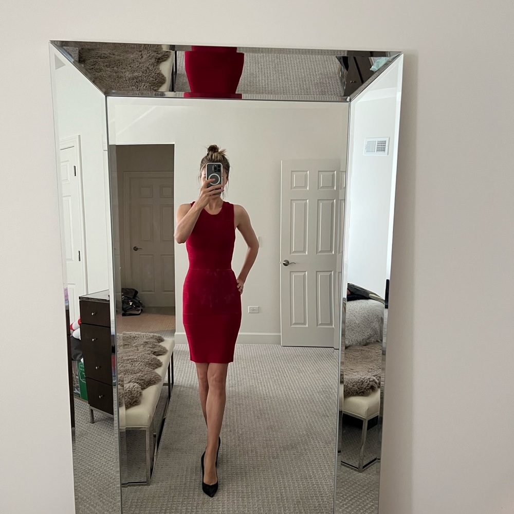 Red Herve Leger dress xs